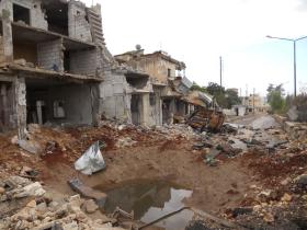 This is the site of a bomb that killed a number of civilians in Harem town, northern Syria.